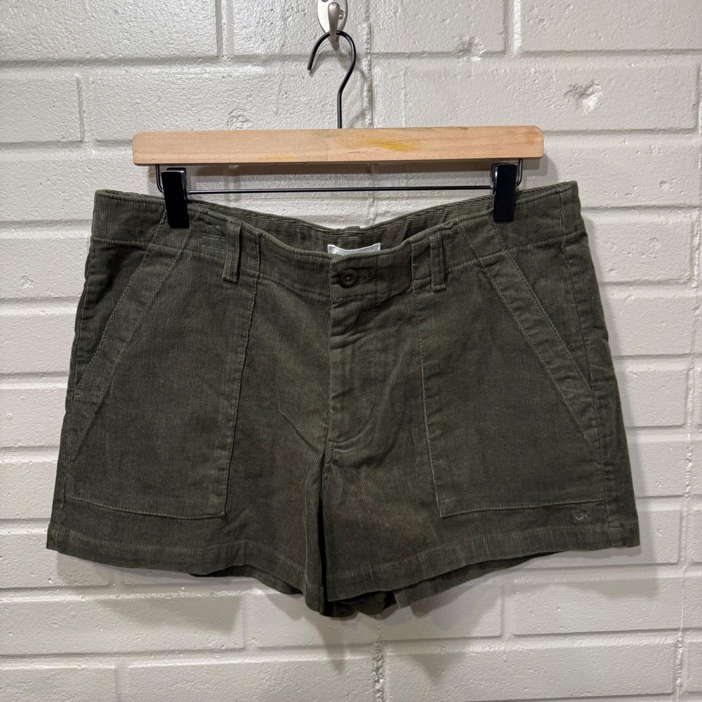 Outerknown Corduroy Utility Shorts Organic Cotton NWT Olive Green Fine Wale Sz12 - Picture 4 of 13